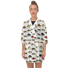 Ml 71 Fish Of North America Half Sleeve Chiffon Kimono by ArtworkByPatrick