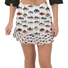 Ml 71 Fish Of North America Fishtail Mini Chiffon Skirt by ArtworkByPatrick