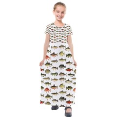 Ml 71 Fish Of North America Kids  Short Sleeve Maxi Dress by ArtworkByPatrick