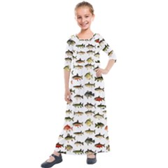 Ml 71 Fish Of North America Kids  Quarter Sleeve Maxi Dress by ArtworkByPatrick