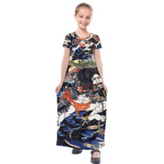 Ml-7-4 Kids  Short Sleeve Maxi Dress by ArtworkByPatrick