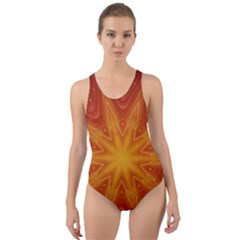 Fractal Wallpaper Colorful Abstract Cut-out Back One Piece Swimsuit