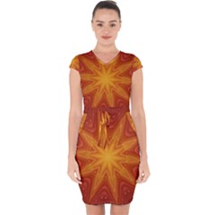 Fractal Wallpaper Colorful Abstract Capsleeve Drawstring Dress 