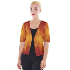 Fractal Wallpaper Colorful Abstract Cropped Button Cardigan