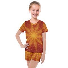 Fractal Wallpaper Colorful Abstract Kids  Mesh Tee And Shorts Set