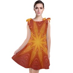 Fractal Wallpaper Colorful Abstract Tie Up Tunic Dress