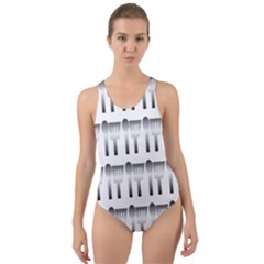 Kitchen Background Spatula Cut-out Back One Piece Swimsuit