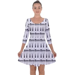 Kitchen Background Spatula Quarter Sleeve Skater Dress