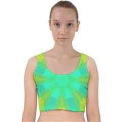 Kaleidoscope Background Velvet Racer Back Crop Top