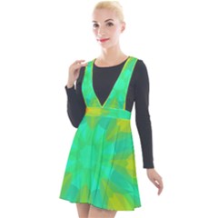 Kaleidoscope Background Plunge Pinafore Velour Dress