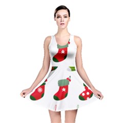 Christmas Stocking Candle Reversible Skater Dress by Mariart