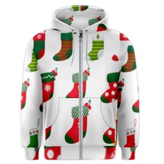 Christmas Stocking Candle Men s Zipper Hoodie by Mariart