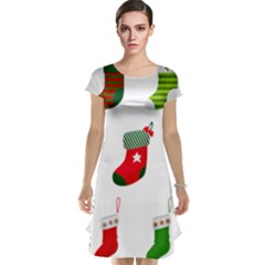 Christmas Stocking Candle Cap Sleeve Nightdress by Mariart