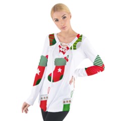 Christmas Stocking Candle Tie Up Tee by Mariart