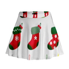 Christmas Stocking Candle Mini Flare Skirt by Mariart