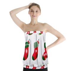 Christmas Stocking Candle Strapless Top by Mariart