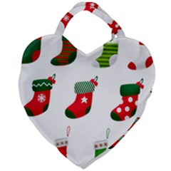 Christmas Stocking Candle Giant Heart Shaped Tote