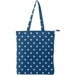 Polka Dot - Turquoise  Double Zip Up Tote Bag