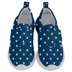 Polka Dot - Turquoise  Kids  Velcro No Lace Shoes by WensdaiAmbrose