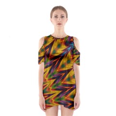 Background Abstract Texture Chevron Shoulder Cutout One Piece Dress by Mariart