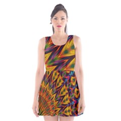 Background Abstract Texture Chevron Scoop Neck Skater Dress by Mariart