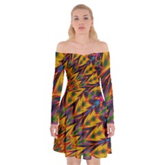 Background Abstract Texture Chevron Off Shoulder Skater Dress by Mariart