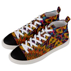 Background Abstract Texture Chevron Men s Mid-top Canvas Sneakers