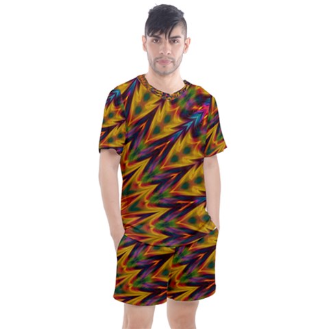 Background Abstract Texture Chevron Men s Mesh Tee And Shorts Set by Mariart