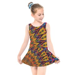 Background Abstract Texture Chevron Kids  Skater Dress Swimsuit