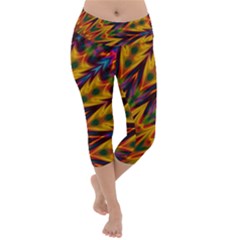 Background Abstract Texture Chevron Lightweight Velour Capri Yoga Leggings