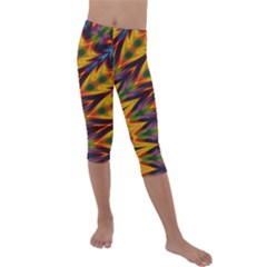 Background Abstract Texture Chevron Kids  Lightweight Velour Capri Leggings 