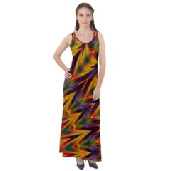 Background Abstract Texture Chevron Sleeveless Velour Maxi Dress