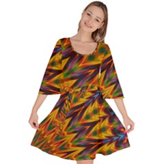 Background Abstract Texture Chevron Velour Kimono Dress