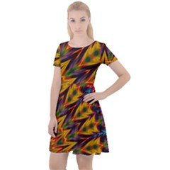 Background Abstract Texture Chevron Cap Sleeve Velour Dress 