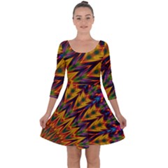 Background Abstract Texture Chevron Quarter Sleeve Skater Dress by Mariart