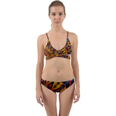 Background Abstract Texture Chevron Wrap Around Bikini Set