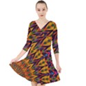 Background Abstract Texture Chevron Quarter Sleeve Front Wrap Dress View1