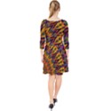 Background Abstract Texture Chevron Quarter Sleeve Front Wrap Dress View2