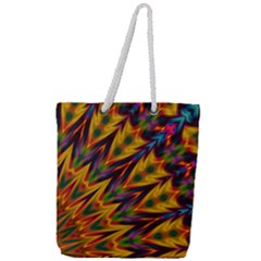 Background Abstract Texture Chevron Full Print Rope Handle Tote (large)