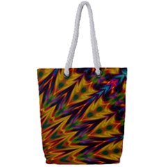 Background Abstract Texture Chevron Full Print Rope Handle Tote (small)