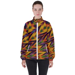 Background Abstract Texture Chevron High Neck Windbreaker (women)