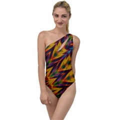 Background Abstract Texture Chevron To One Side Swimsuit