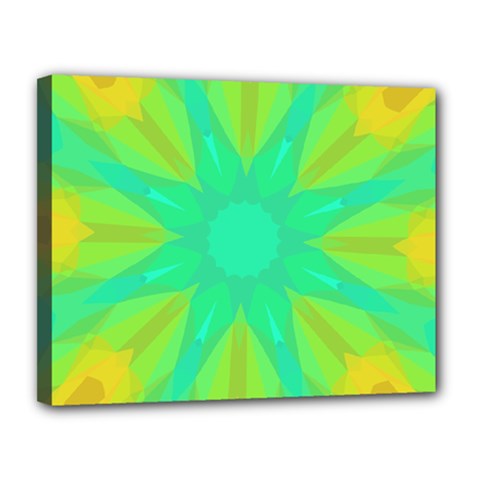 Kaleidoscope Background Green Canvas 14  X 11  (stretched) by Mariart