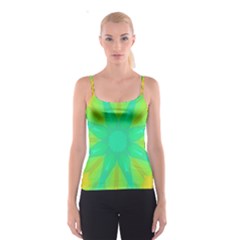 Kaleidoscope Background Green Spaghetti Strap Top by Mariart