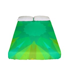 Kaleidoscope Background Green Fitted Sheet (full/ Double Size) by Mariart