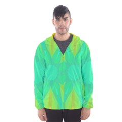 Kaleidoscope Background Green Hooded Windbreaker (men) by Mariart