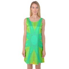 Kaleidoscope Background Green Sleeveless Satin Nightdress by Mariart