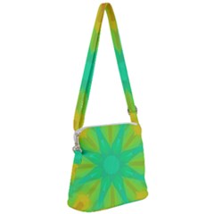 Kaleidoscope Background Green Zipper Messenger Bag