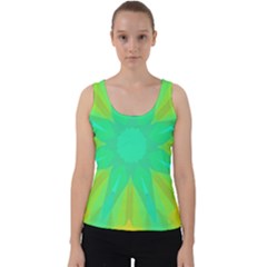 Kaleidoscope Background Green Velvet Tank Top by Mariart