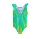 Kaleidoscope Background Green Kids  Frill Swimsuit View2